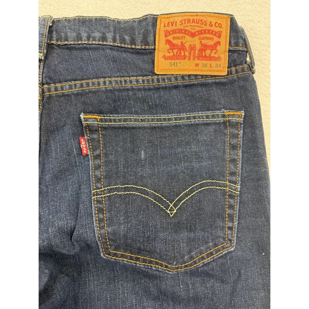 Levis 541 Jeans Men 36x34 Blue Athletic Stretch Denim Straight